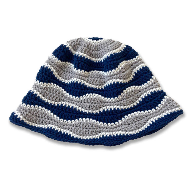 再入荷予約> Knitting Hat <Navy x White x Gray> | Ki...