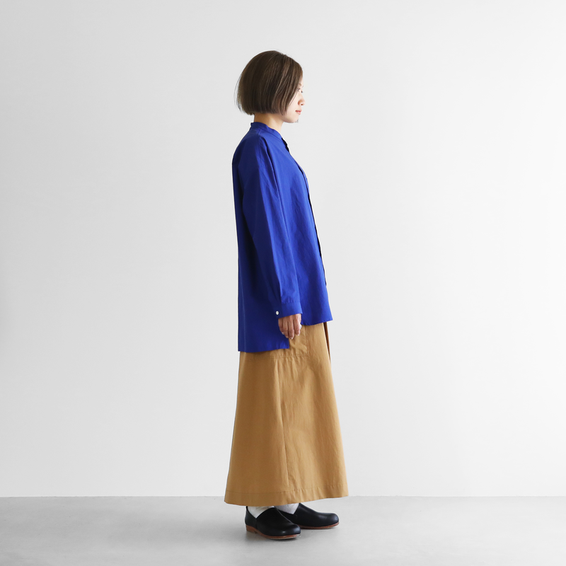 タイプライタークロスバンドカラーオーバーシャツ(コバルトブルー