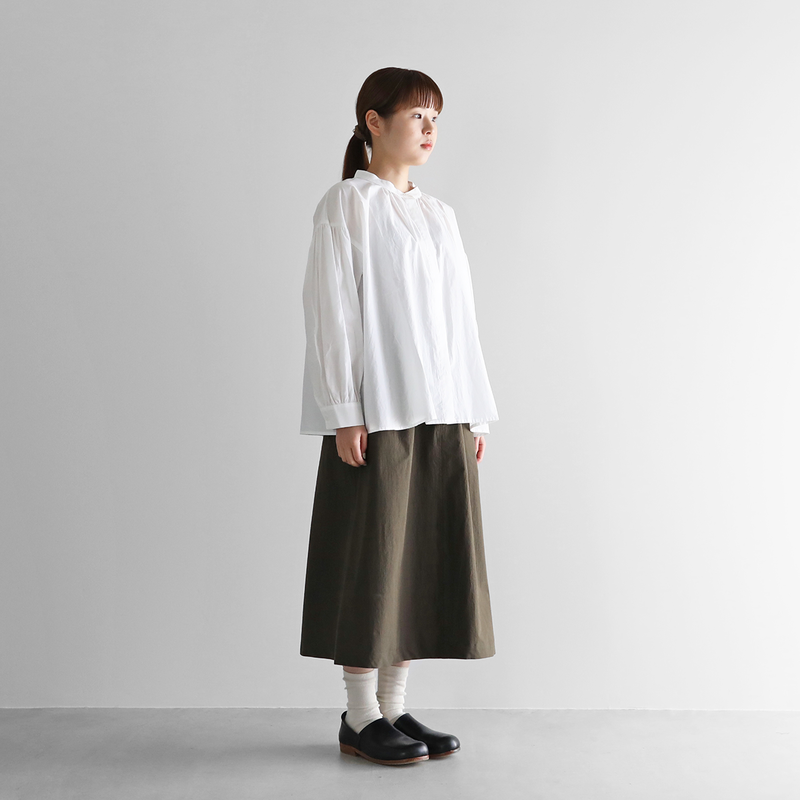 タイプライタークロスプレーンスカート（ダークカーキ）【レディス