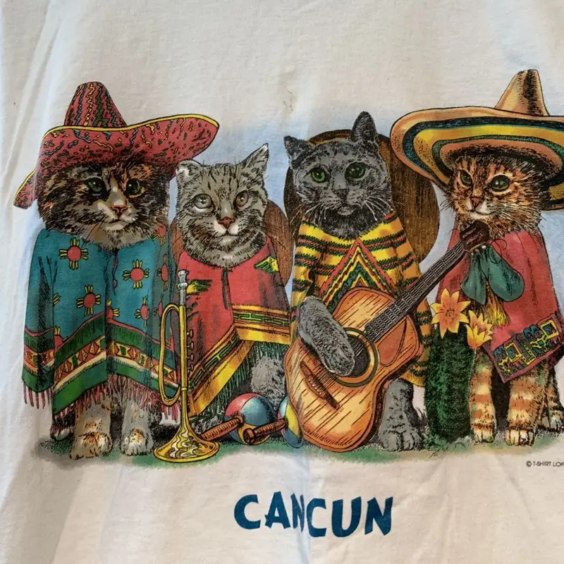 90s~アメリカ製 PRINTS OF TAILS CAT Tシャツ! | mecca