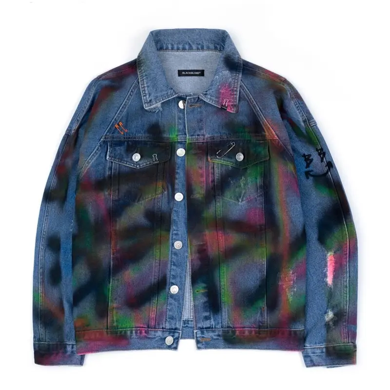 BLACKBLOND』 スプレーカスタムデニムジャケット (Blue) | 6LJStore