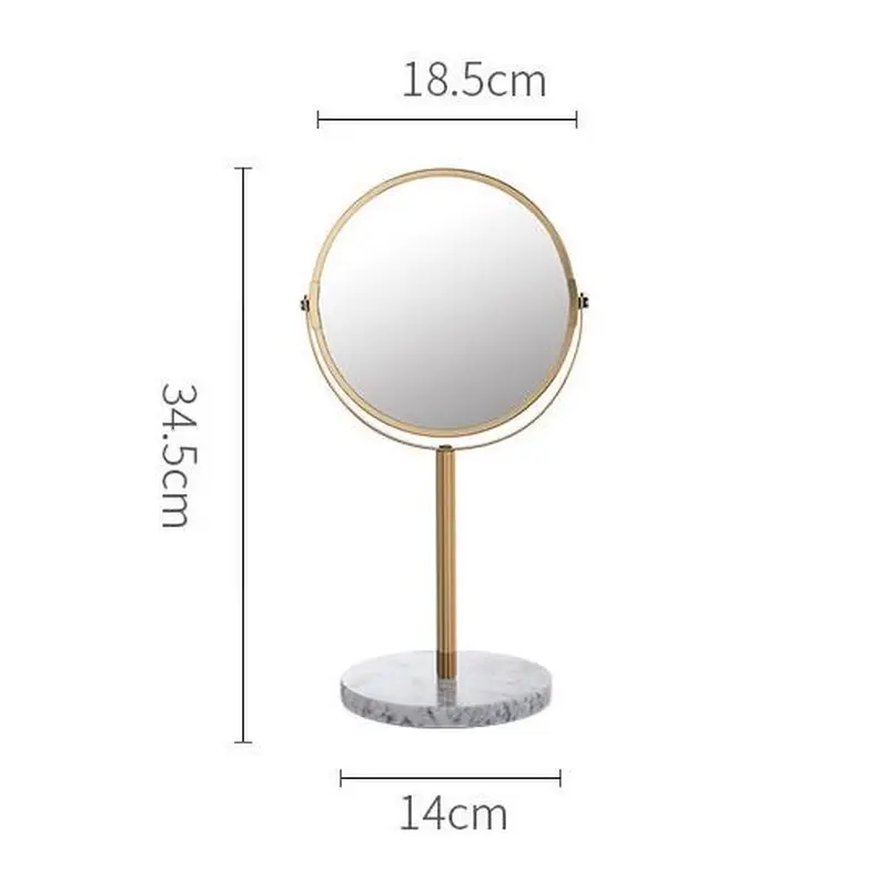 ラウンド型 大理石 ゴールド スタンド 両面 ミラー 鏡 | 70PARK