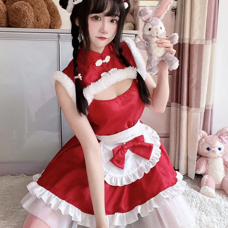 口コミ商品 チャイナ メイド服 ロリータ 衣装 アイドル コスプレ衣装 可愛い 中華