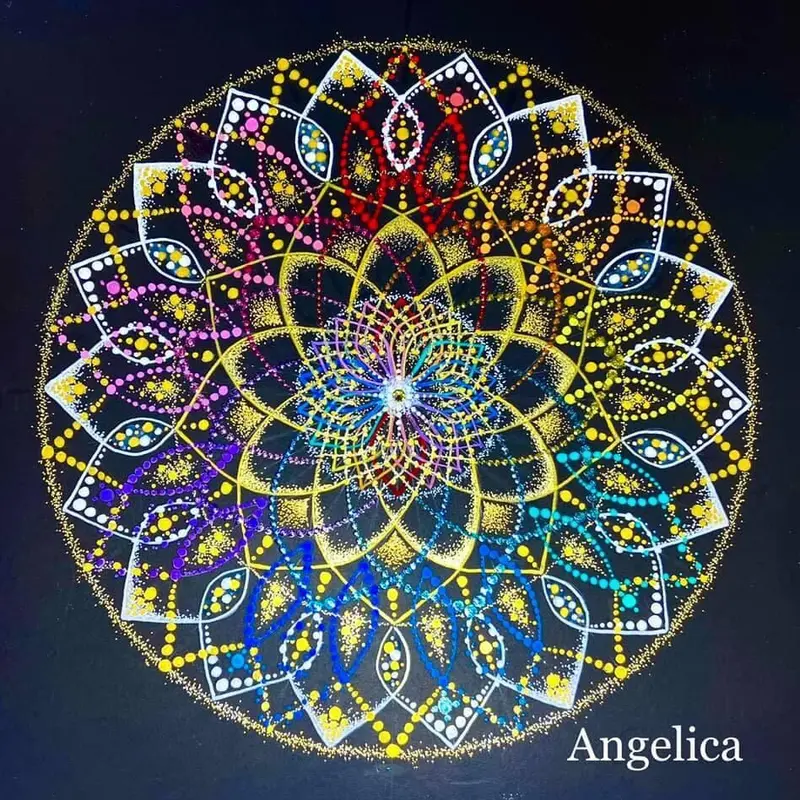 2022公式店舗 ［開運］ジュエリッシュ点描マンダラ(安定と豊かさ) 絵画