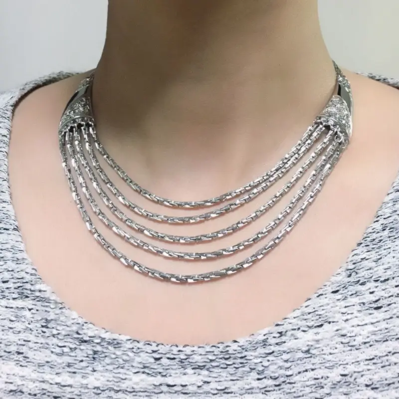 TRIFARIクラウントリファリ シルバー チェーン 5連 ネックレス