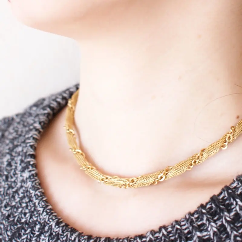 TRIFARIトリファリ スズラン メッシュ チェーン ゴールド ネックレス