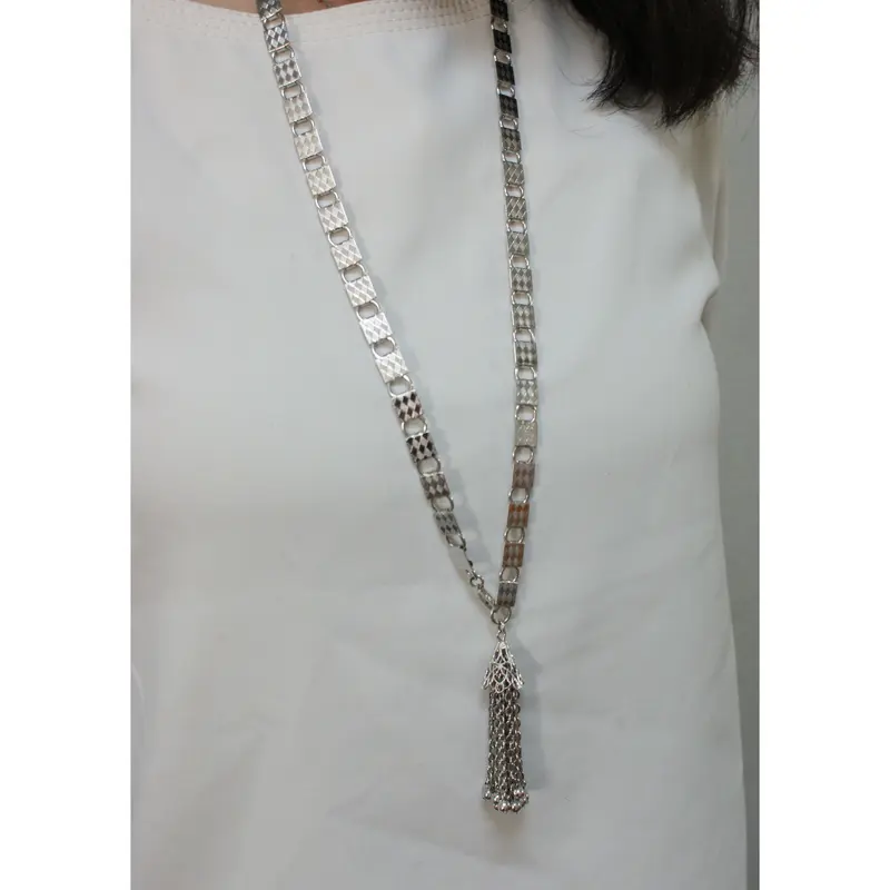 TRIFARIクラウントリファリ シルバー チェーン タッセル ラリエット