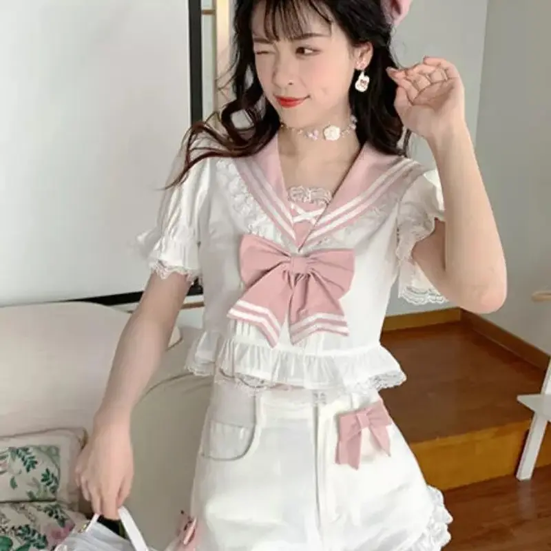 ミニ丈セーラー風ロリータのセットアップ | Fancy ☆World