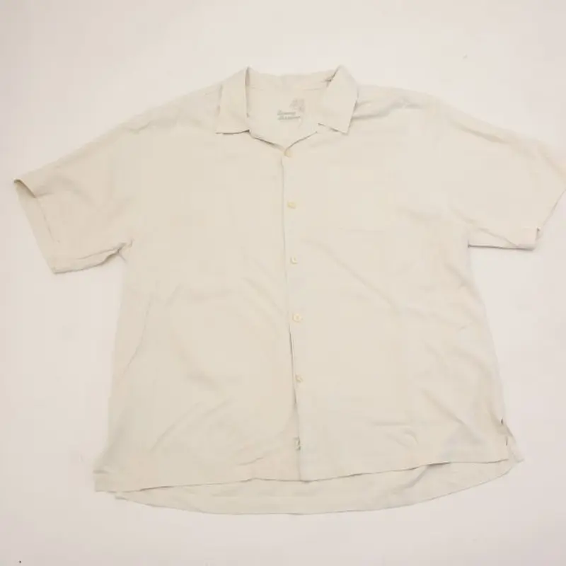 最高の品質の シルク 開襟 半袖シャツ Silk Baroque Pattern S/S