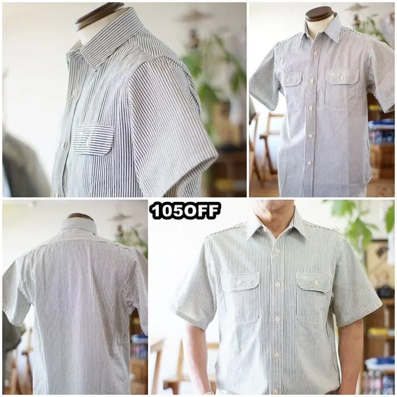 SUGARCANE シュガーケーン ヒッコリー半袖ワークシャツ 37944 東洋