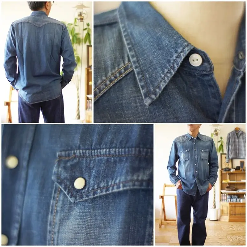 FOB FACTORY(FOBファクトリー） F3344 デニムウエスタンシャツ