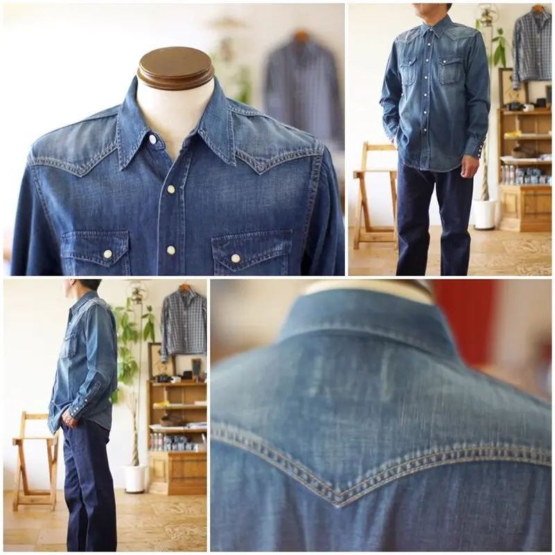 FOB FACTORY(FOBファクトリー） F3344 デニムウエスタンシャツ