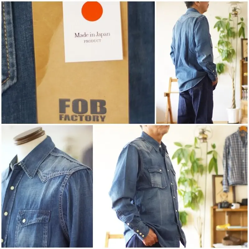 FOB FACTORY(FOBファクトリー） F3344 デニムウエスタンシャツ