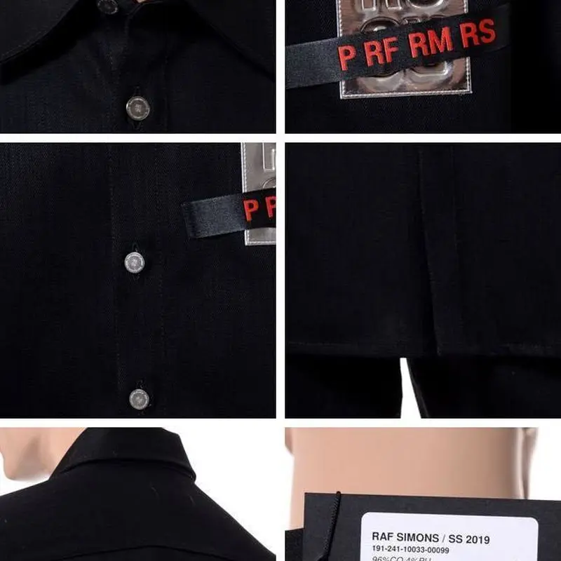 ラフシモンズ RAF SIMONS テープパッチキャリーオーバーデニムシャツ