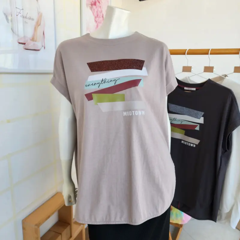 ayane】アヤン プリントTシャツ モカベージュ   | カルフール