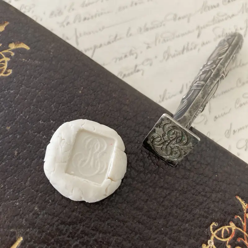 フランスアンティーク シルバー製 シーリングスタンプ・ヤドリギ