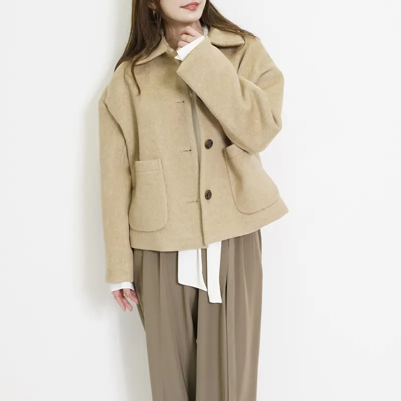 オーストラリアメリノウール100% ステンカラー オーバージャケット