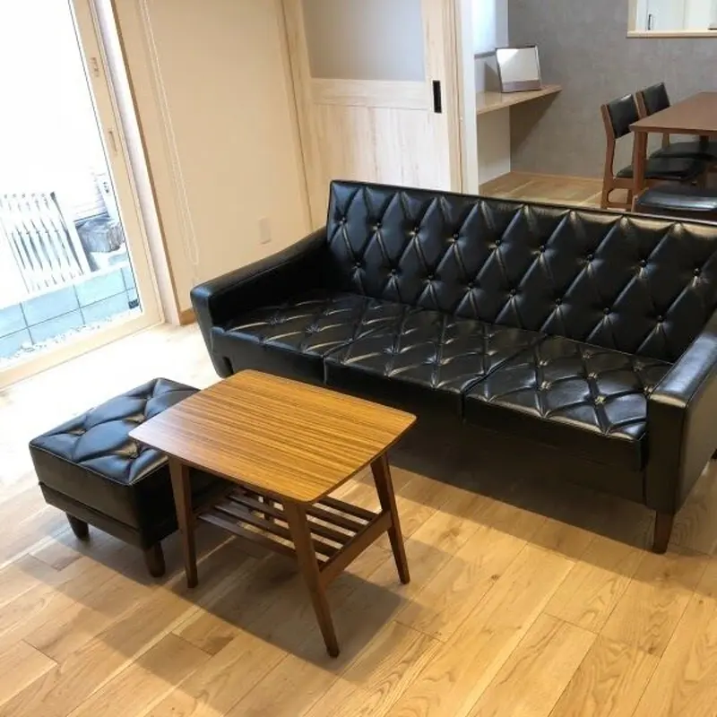 カリモク60 ロビーチェア3シーター スタンダードブラック U36213BD