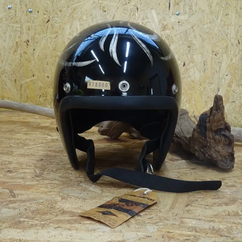 TT&CO ジェットヘル カスタムペイント シルバーリーフ ブラック 黒 | G