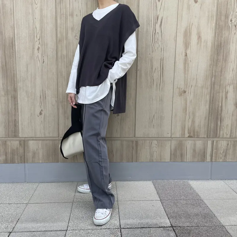 オーバーサイズサイドリボンニットベスト(2color) | COPINE