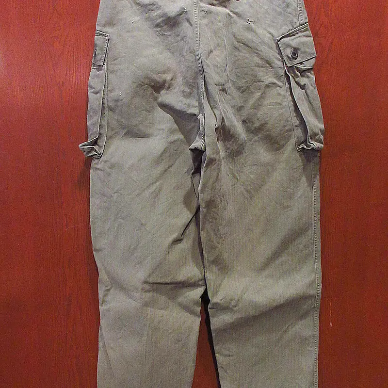 ビンテージ40's○USMC P-44 HBTモンキーパンツ実寸W82cm○220308s3-...