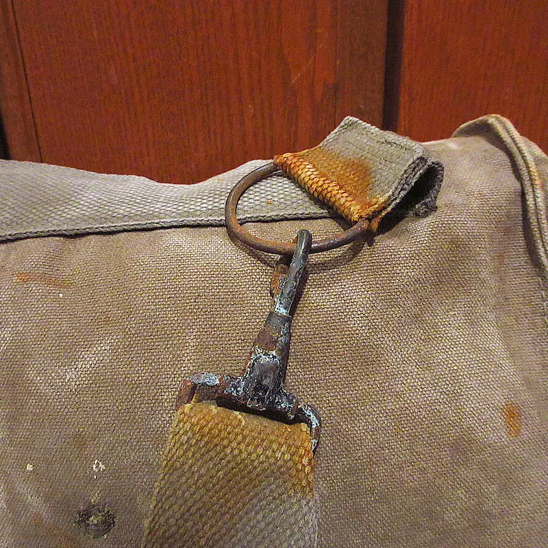 ビンテージ50's○U.S.NAVY ND MARK Vガスマスクバッグ○210720s5-b...