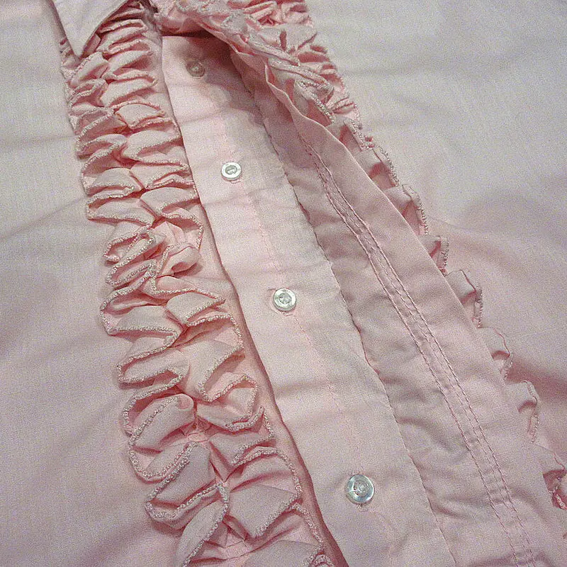 ビンテージ70's○after SixフリルドレスシャツピンクL2 A○220621i1-m-...