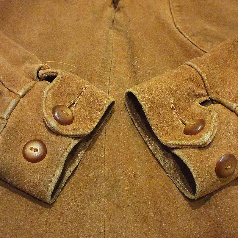 ビンテージ50's60's○ディアスキンヌバックレースアッププルオーバー