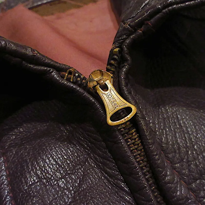 ビンテージ40's○AMERICAN SPORTSWEAR CO.レザースポーツジャケット茶○...