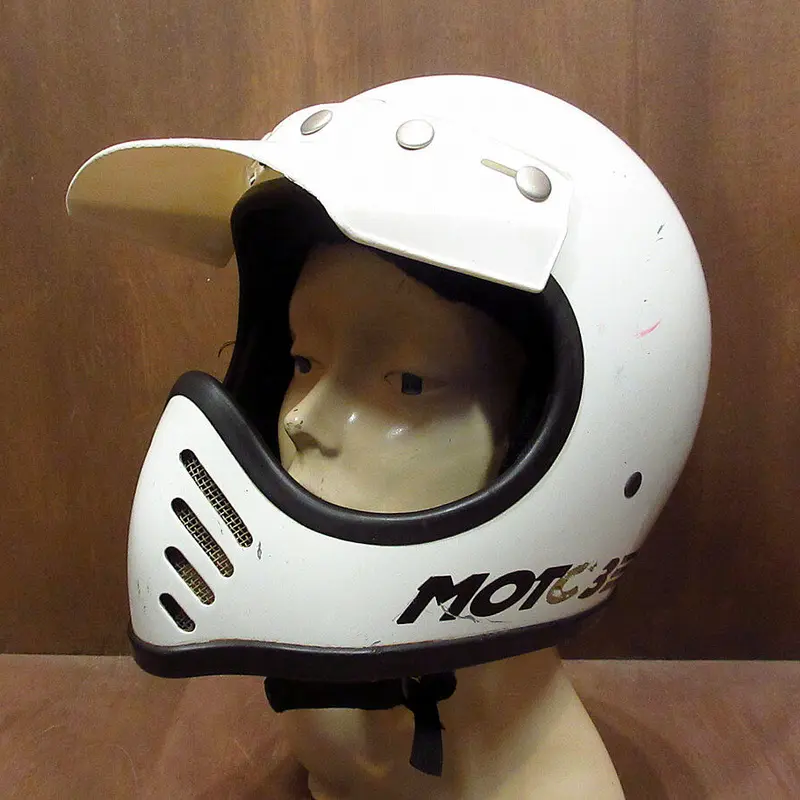 ビンテージ80's○BELL MOTO3 オフロードヘルメット白 7 1/4○210616n4...