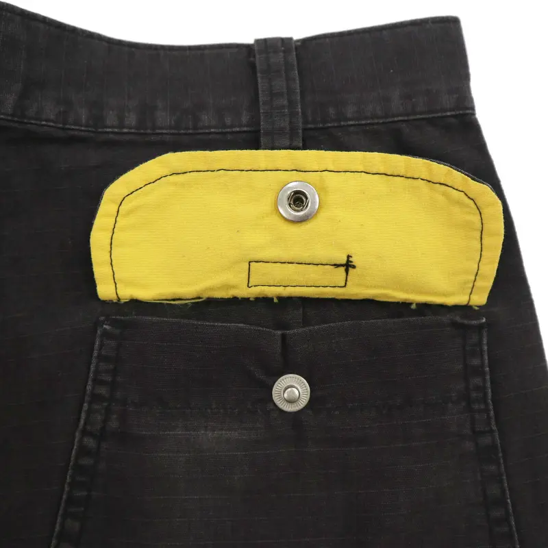 90's OLD STUSSY コットン リップストップ ハーフ パンツ Black W32