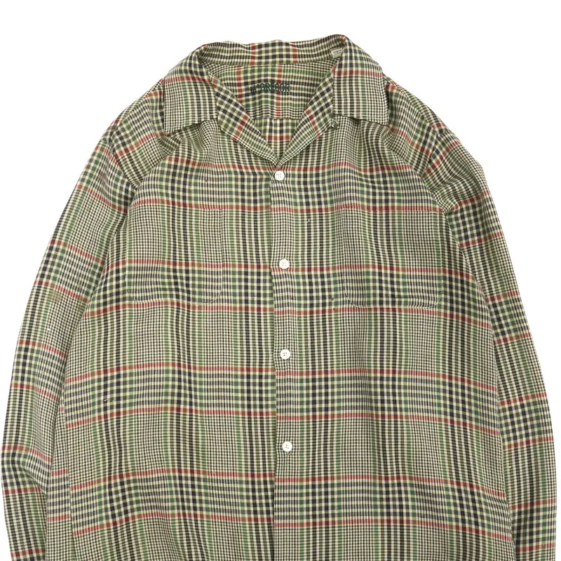 60's~70's McGREGOR オープンカラー レーヨン チェック シャツ L