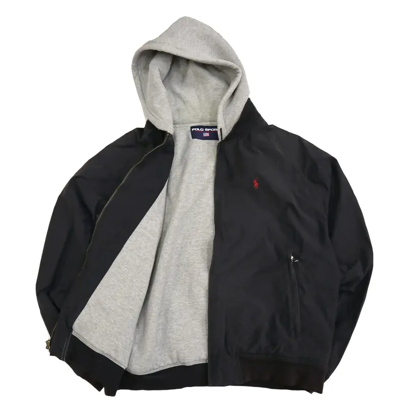 90's POLO SPORT Cotton×Nylon Hoodie Jacket LLサイ...