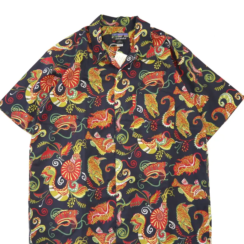 10%OFF】 アロハシャツ パタロハ patagonia 極美品✨ 魚 黄色 総柄