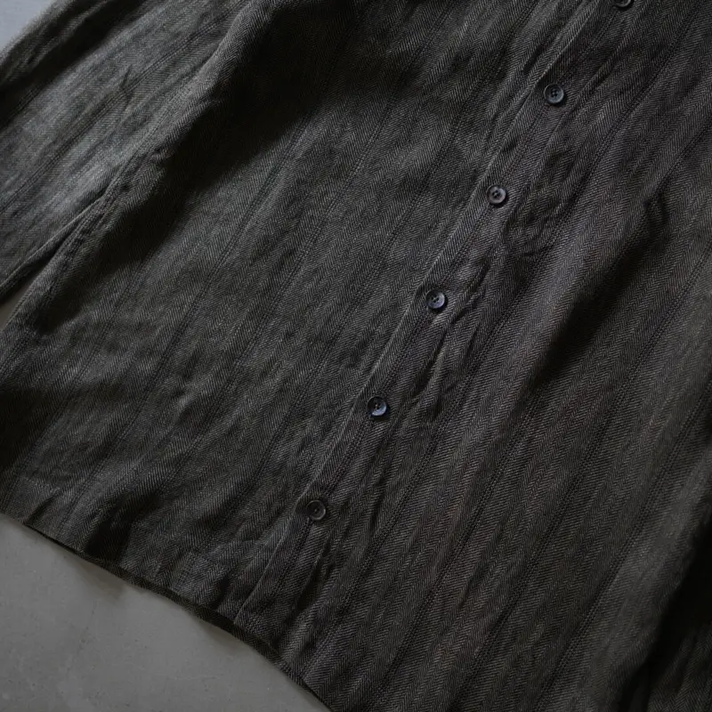 20SS リネンヘリンボーンシャツ / BIEK VERSTAPPEN(ビークファースタッ