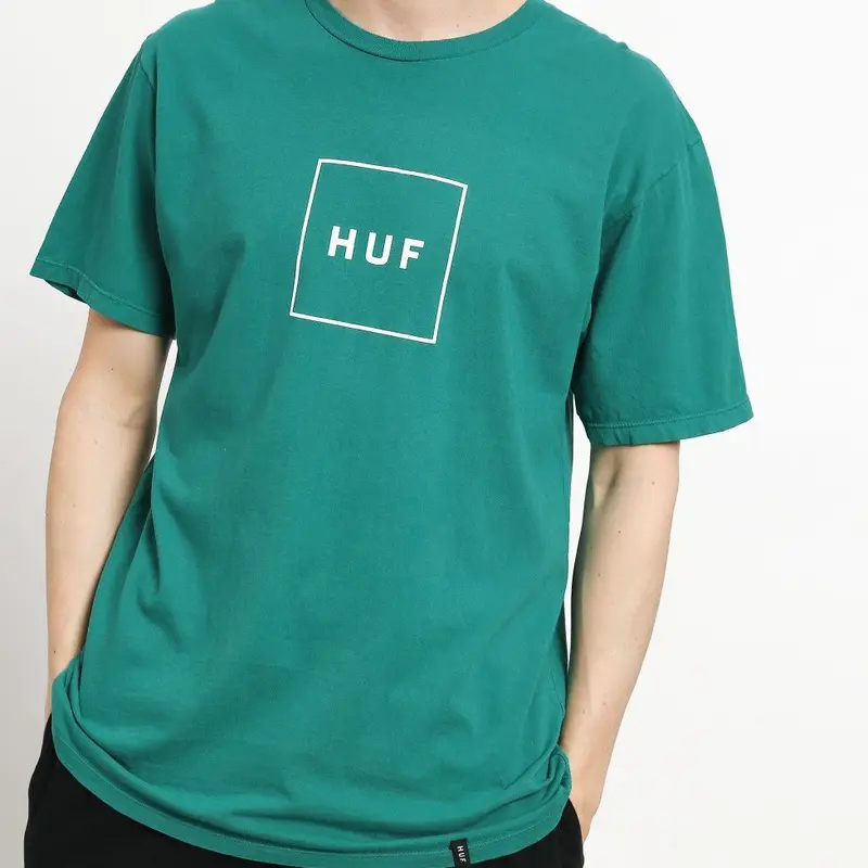 HUF ハフ BOXロゴ ボックスロゴ 半袖 クルーネック Tシャツ 緑
