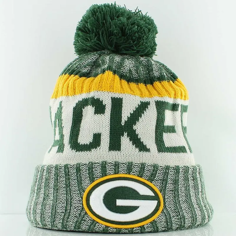グリーンベイ・パッカーズ　NEW ERA　ニット帽　ポンポン ニューエラ NFL ニットキャップ PATCHED KNIT 2024 パッカーズ