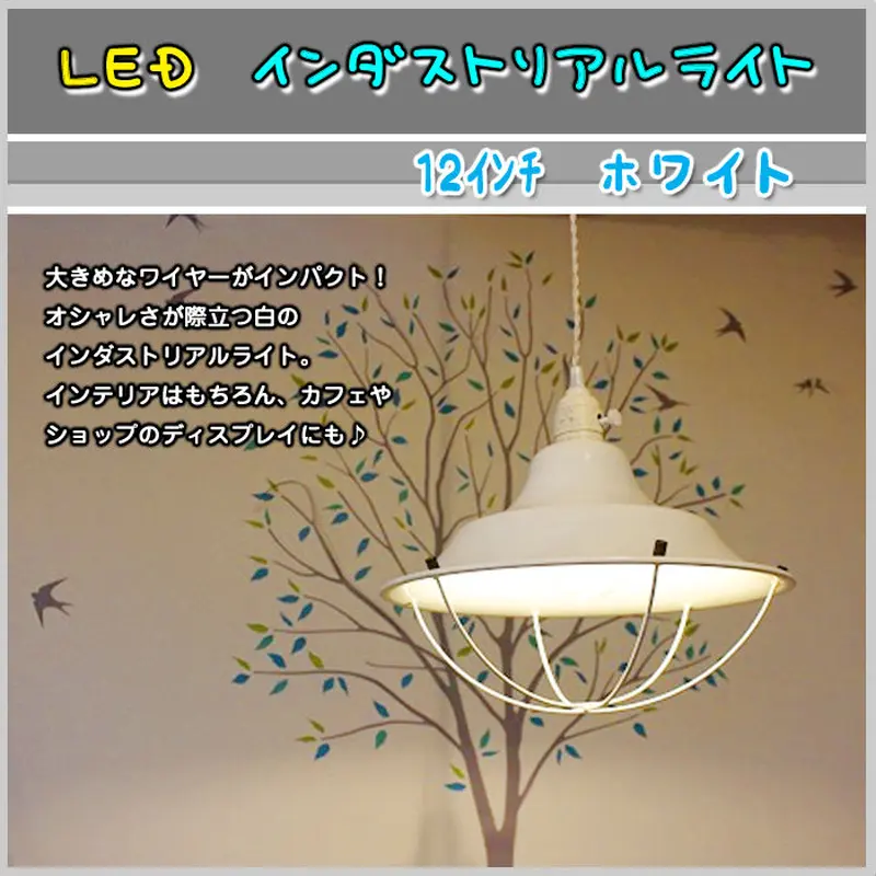 LED / 12インチ ペンダントライト / インダストリアル ライト ホワイト