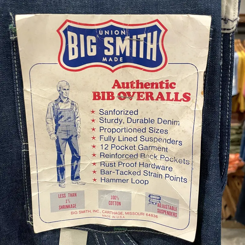 70s BIG SMITH デニムオーバーオール DEAD STOCK USA製 70年代 ビ...