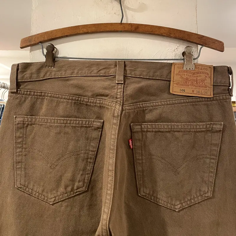Levi's 501 90年代 リーバイス501 後染めカラーデニム ブラウン USA製