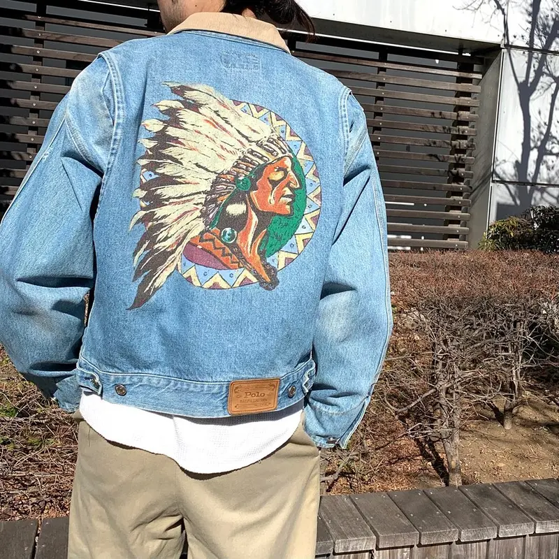 80s POLO RALPH LAUREN デニムジャケット インディアンヘッド 白タグ