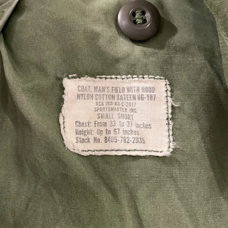 60s US ARMY M-65 Field Jacket 2nd type アルミジップ S...