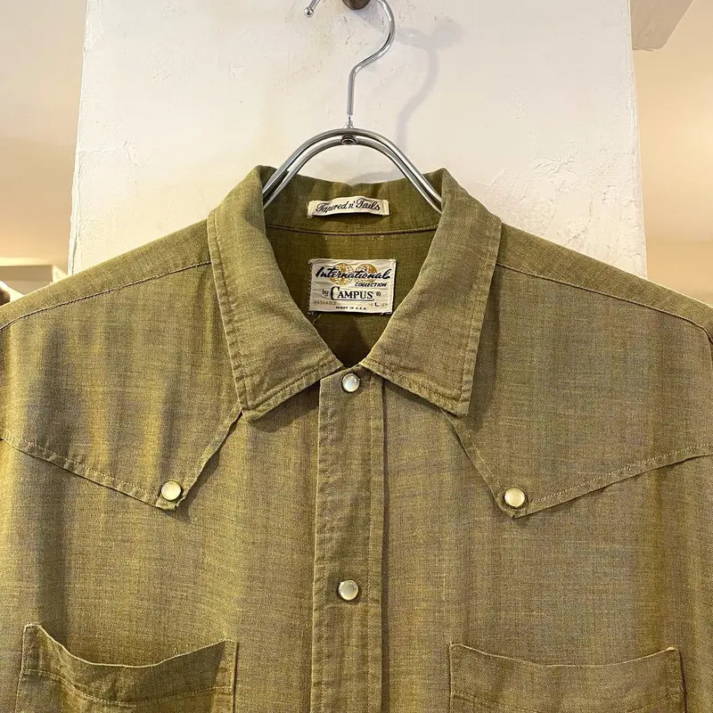 vintage USA製　western studs design shirt