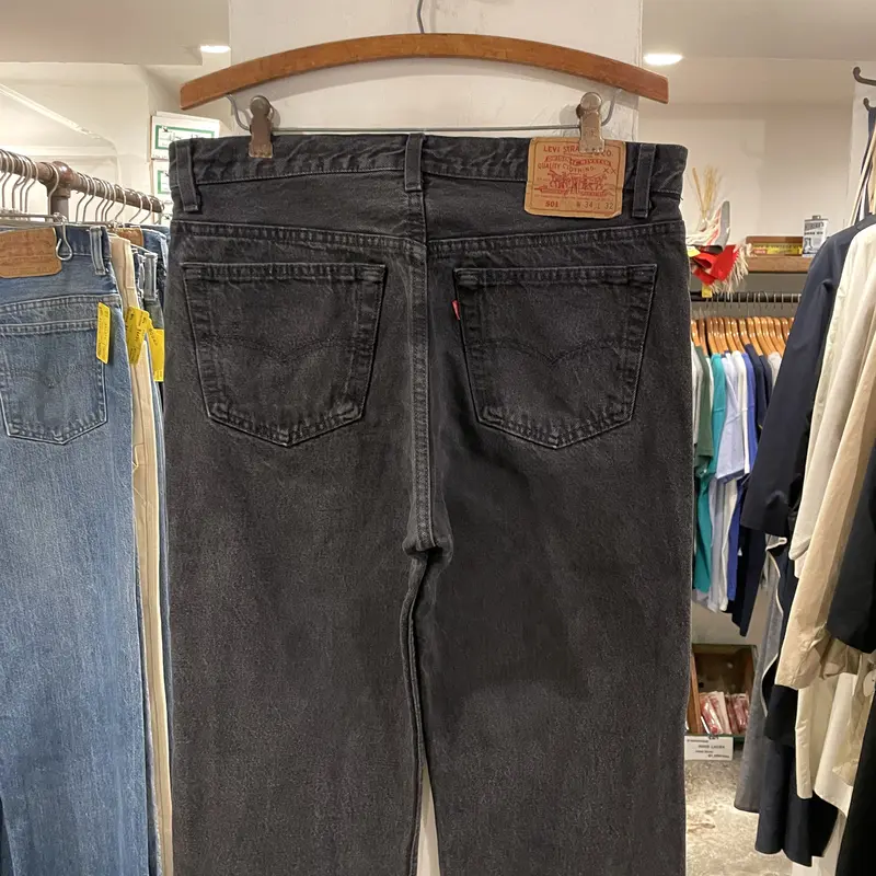 Levi's 501 90年代 リーバイス 501 後染めブラックデニムパンツ ボタン