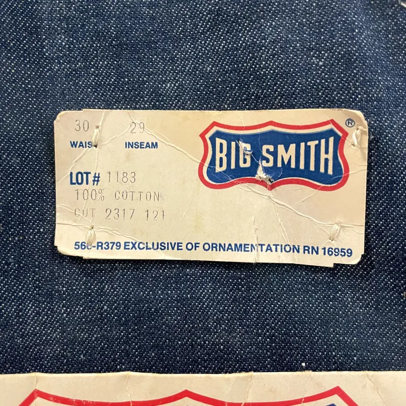 70s BIG SMITH デニムオーバーオール DEAD STOCK USA製 70年代 ビ...
