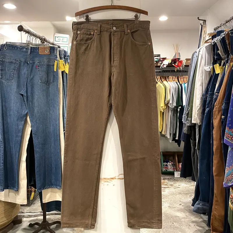 Levi's 501 90年代 リーバイス501 後染めカラーデニム ブラウン USA製