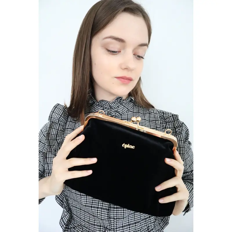 格安即決 【épine】エピヌ がま口レザーbag ショルダーバッグ