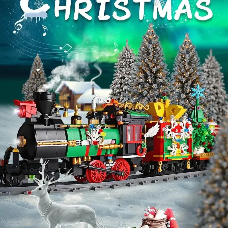 レゴ 互換品 クリスマストレイン サンタ ブロック おもちゃ クリスマス