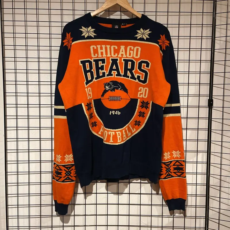 NFL TEAM APPAREL シカゴ・ベアーズ 総柄ニットセーター | 古着屋Quest