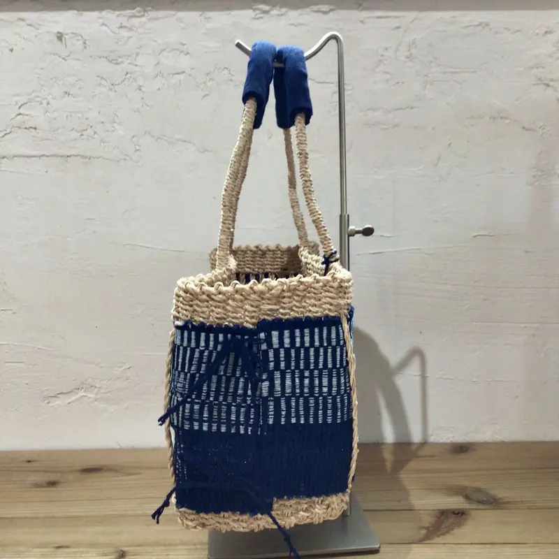 琉球藍】花藍舎・月桃のカゴ手さげバッグ 大 | 沖縄のうつわ、やちむん